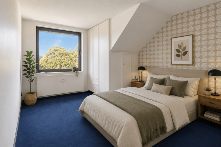 Virtuelles Home Staging - Einrichtung wurde mittels KI erg�nzt Penthousewohnung Oberhausen
