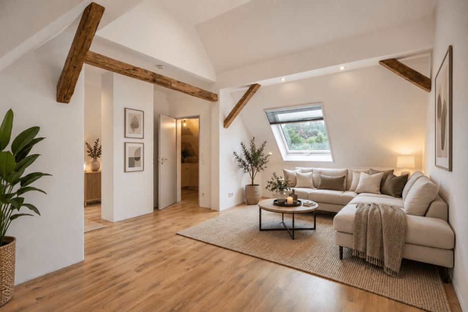 Virtuelles Home Staging - Einrichtung wurde mittels KI erg�nzt Doppelhaush�lfte Gelsenkirchen