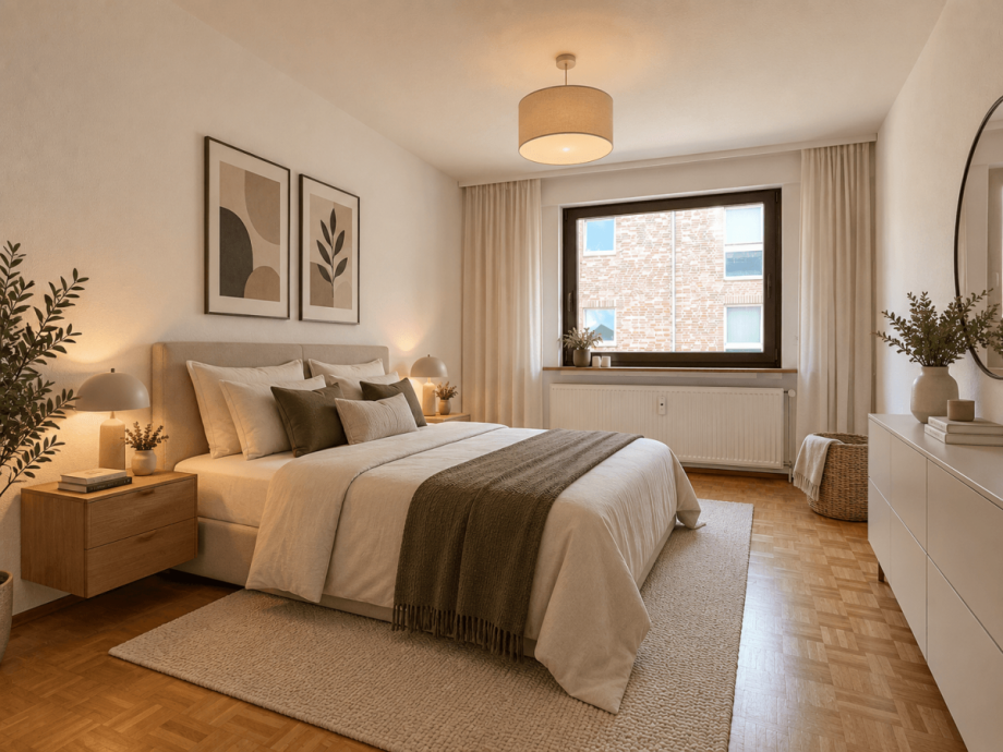 Virtuelles Home Staging _ Einrichtung wurde mittels KI erg�nzt Etagenwohnung Oberhausen