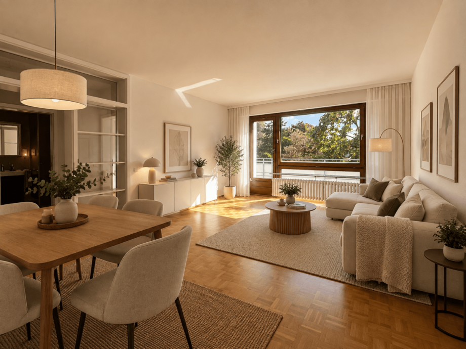 Virtuelles Home Staging _ Einrichtung wurde mittels KI erg�nzt Etagenwohnung Oberhausen