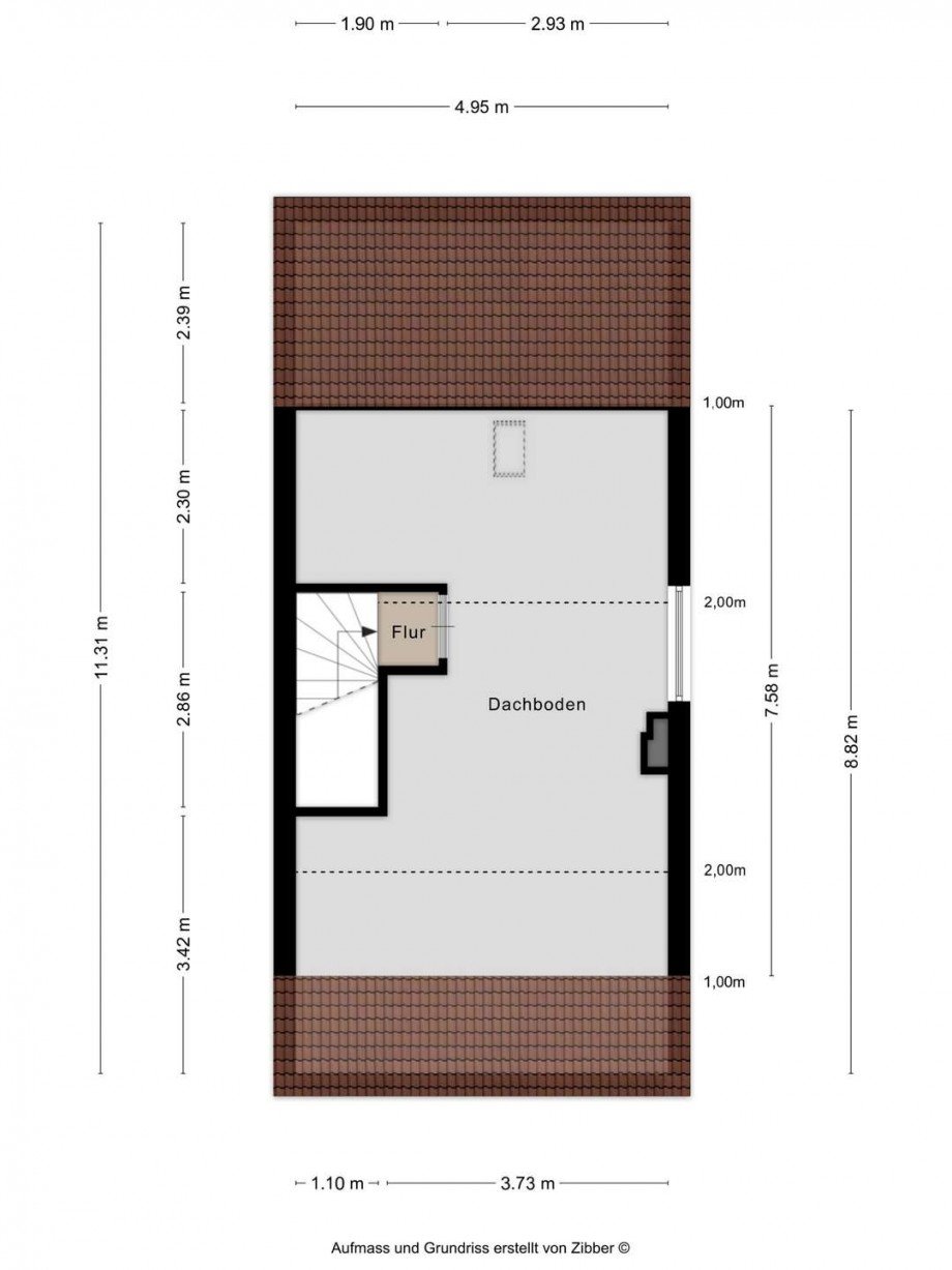Dachgeschoss (Nutzfl�che) Reihenendhaus Oberhausen