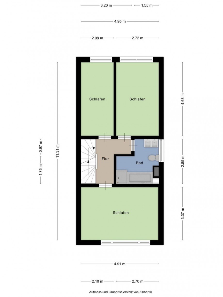 Obergeschoss Reihenendhaus Oberhausen
