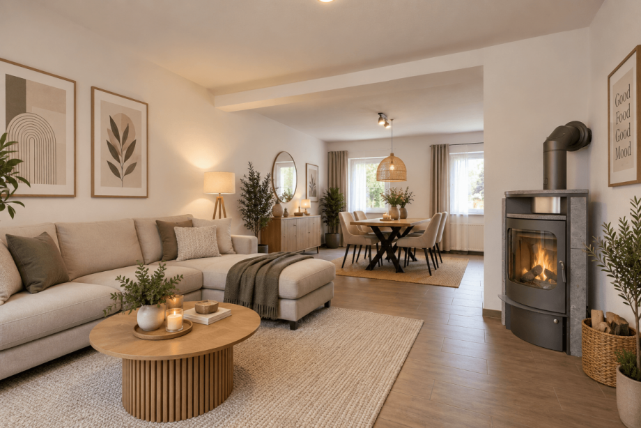 Virtuelles Home Staging - Einrichtung wurde mittels KI erg�nzt Doppelhaush�lfte Gelsenkirchen