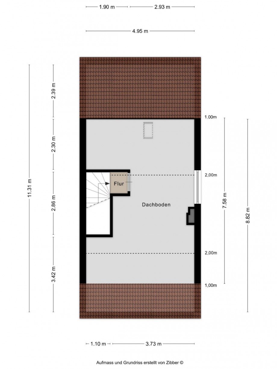Dachgeschoss (Nutzfl�che) Reihenendhaus Oberhausen