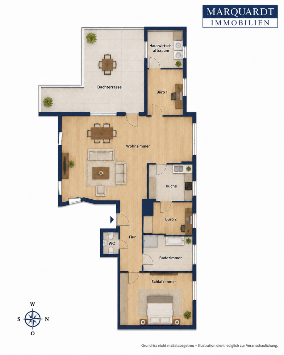 Grundriss Penthousewohnung Oberhausen